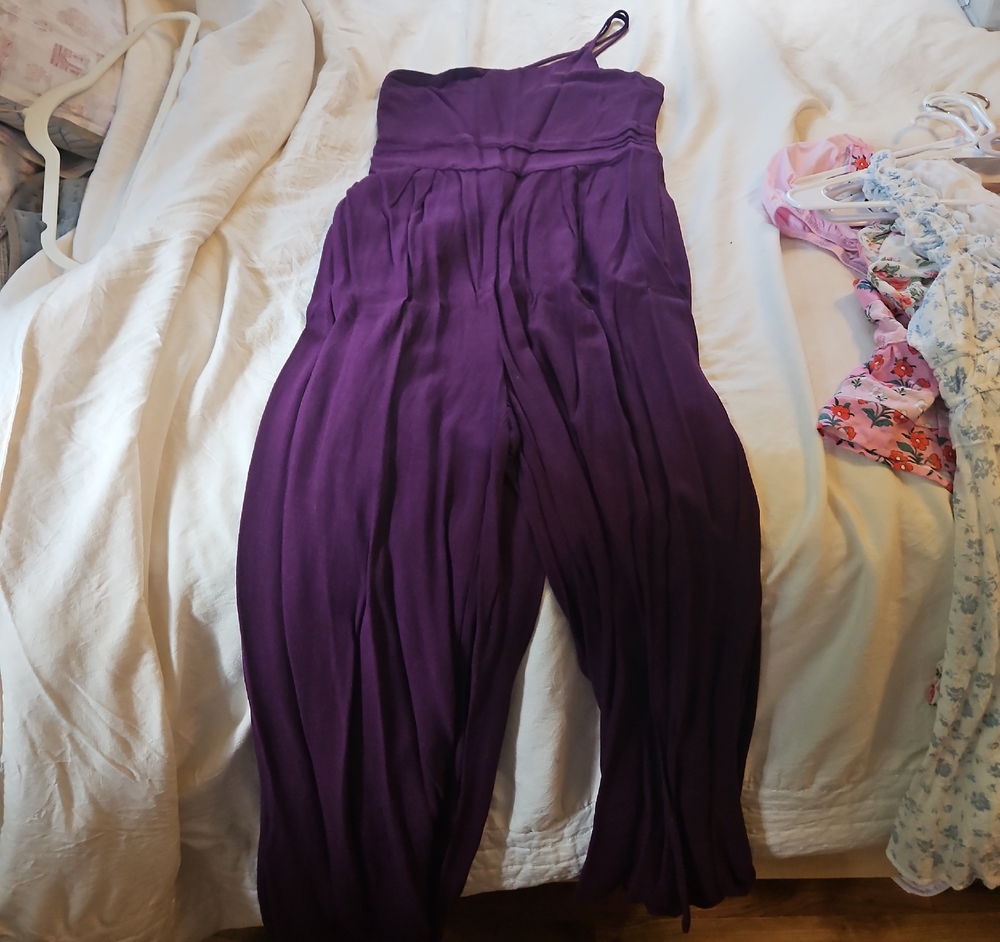 Purple Women’s Strapless Jumpsuit